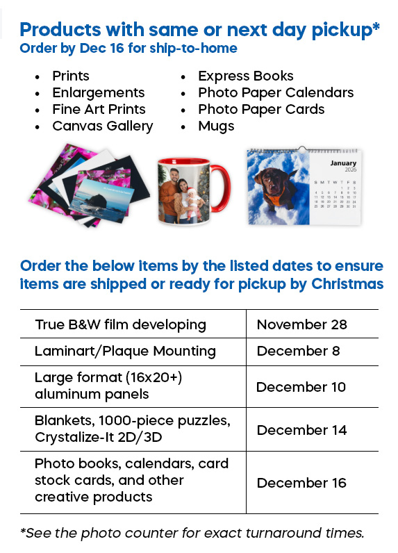 Holiday Ordering Cutoffs